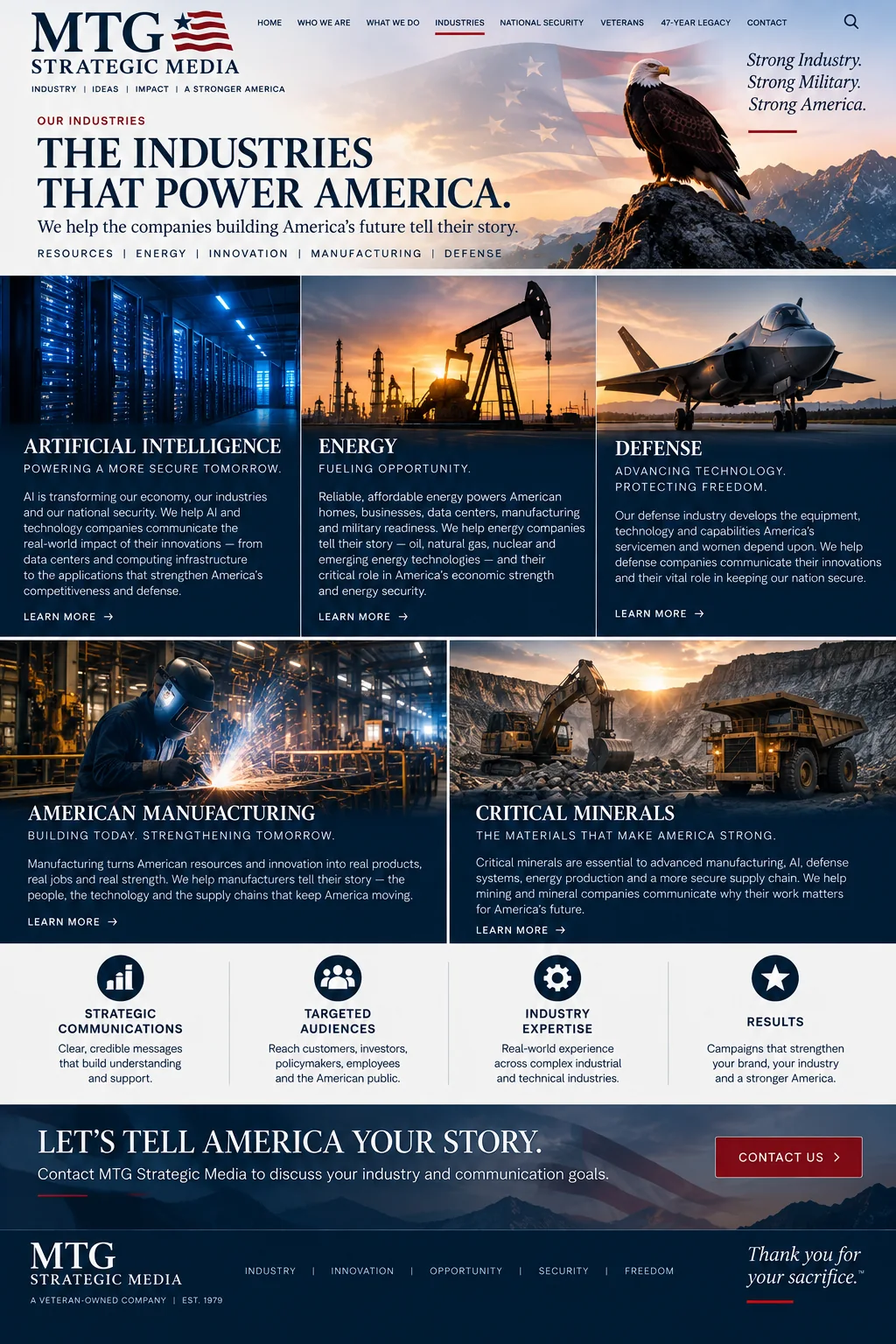 Original MTG Strategic Media Industries page visual design