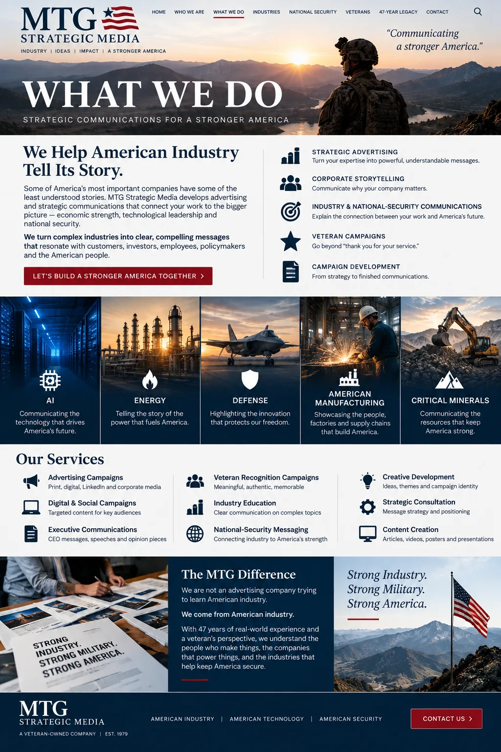Original MTG Strategic Media What We Do page visual design